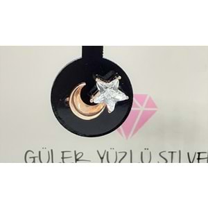 İTHAL AY YILDIZ GÜMÜŞ VİDALI KÜPE