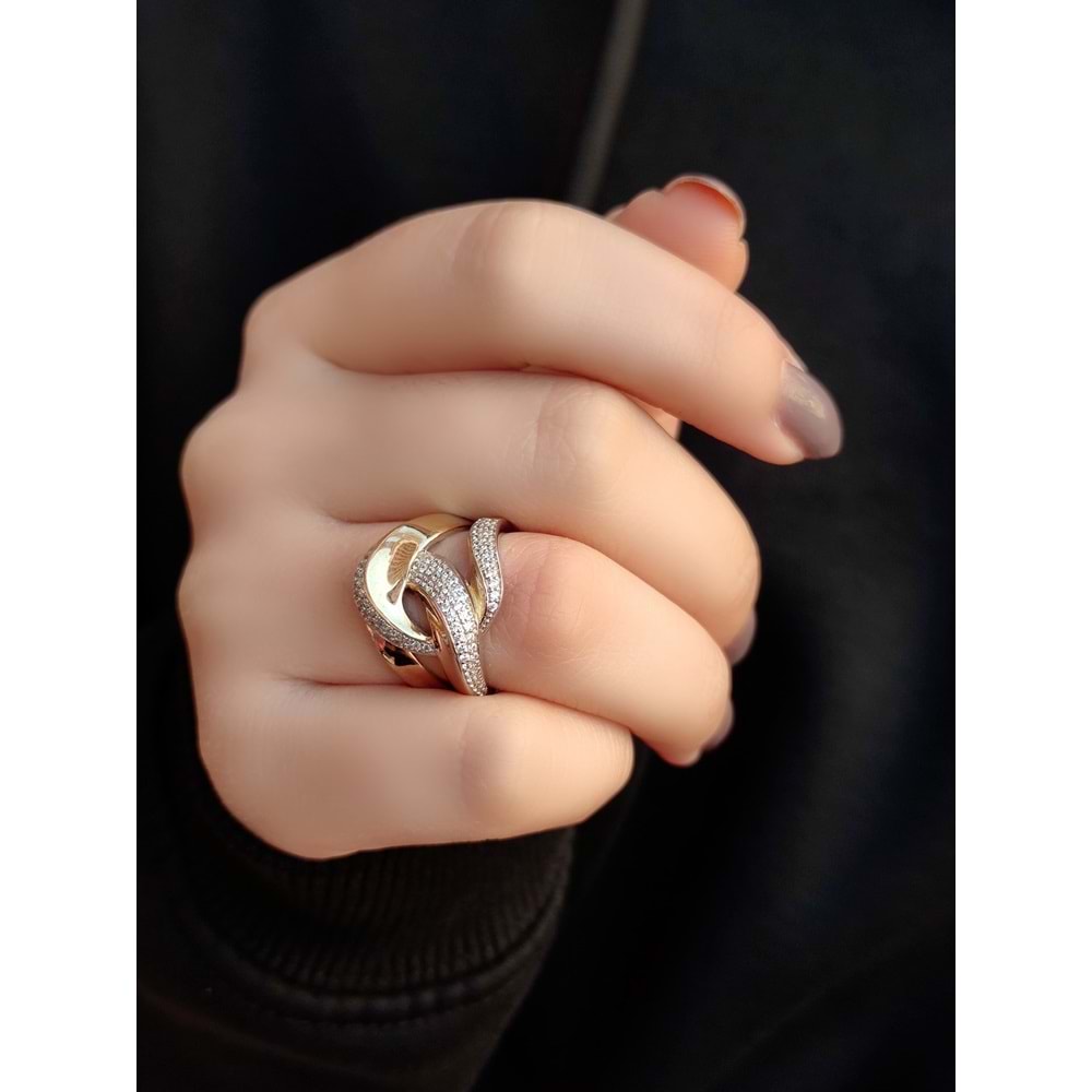 İTHAL ZİRKON TAŞLI GÜMÜŞ FANTAZİ YÜZÜK-17 NUMARA