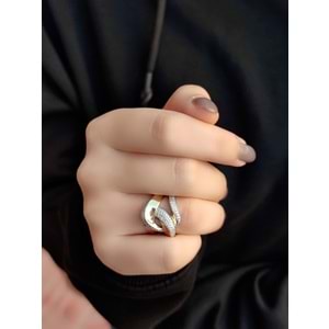 İTHAL ZİRKON TAŞLI GÜMÜŞ FANTAZİ YÜZÜK-17 NUMARA