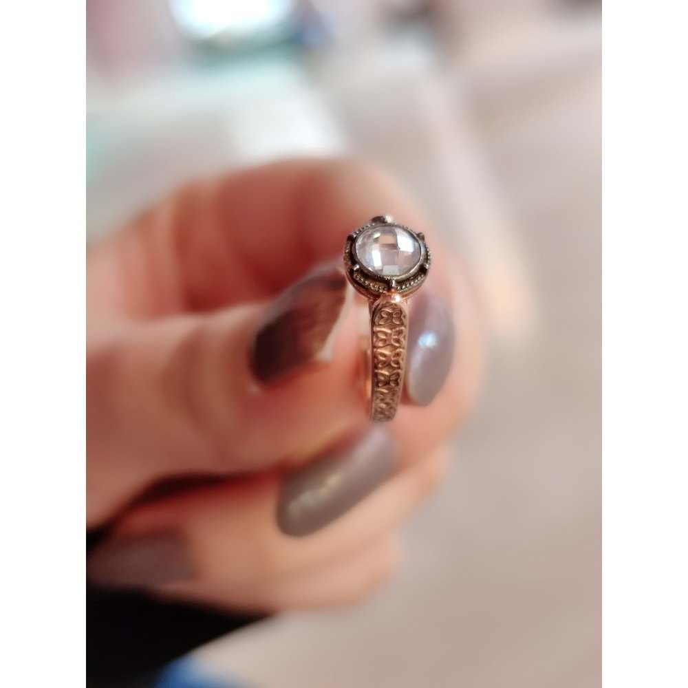 ELMAS MONTÜR TEK TAŞ GÜMÜŞ YÜZÜK-14 NUMARA