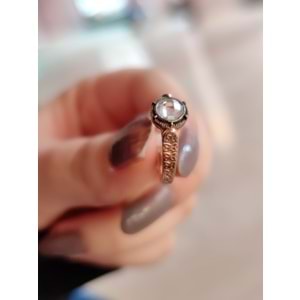 ELMAS MONTÜR TEK TAŞ GÜMÜŞ YÜZÜK-14 NUMARA