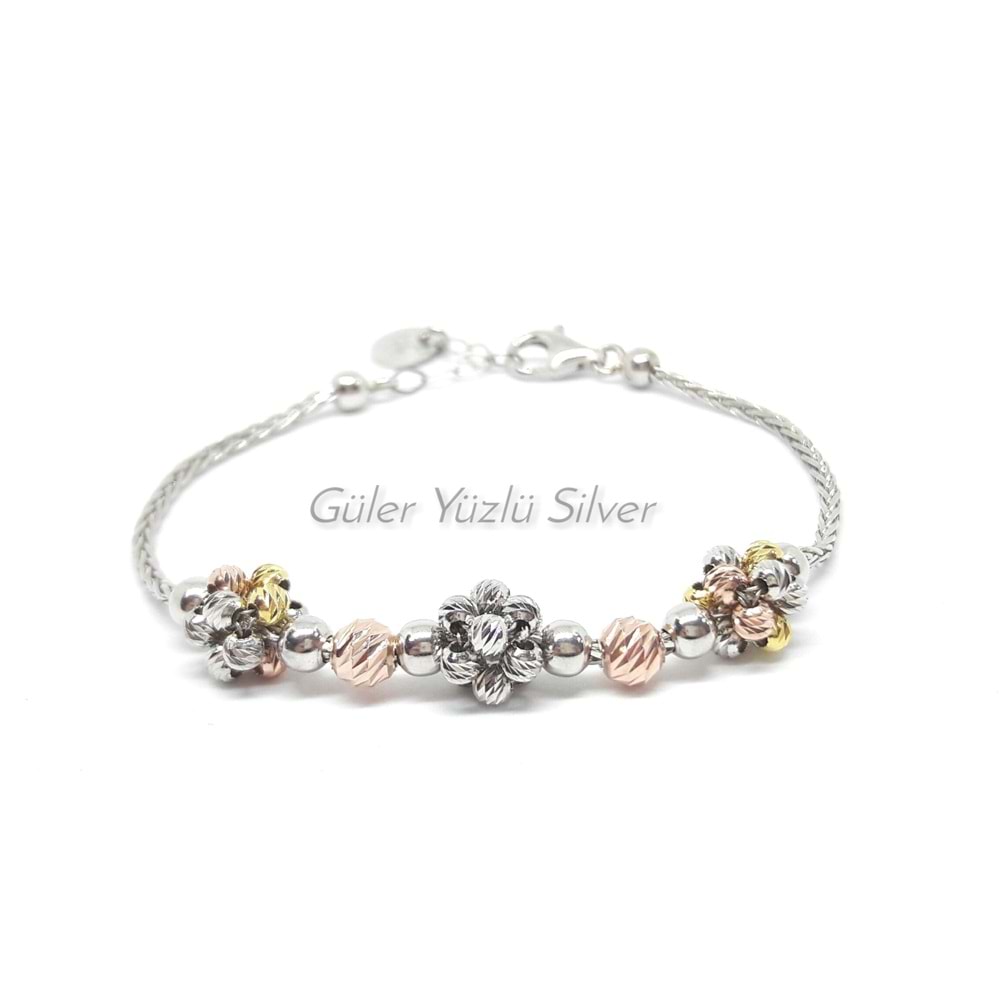 3 LÜ TOP TOP DORICA GÜMÜŞ BİLEKLİK - ROSE ALTIN KAPLAMA