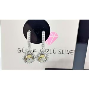 SALLANTILI YUVARLAK SULTANİT GÜMÜŞ KÜPE