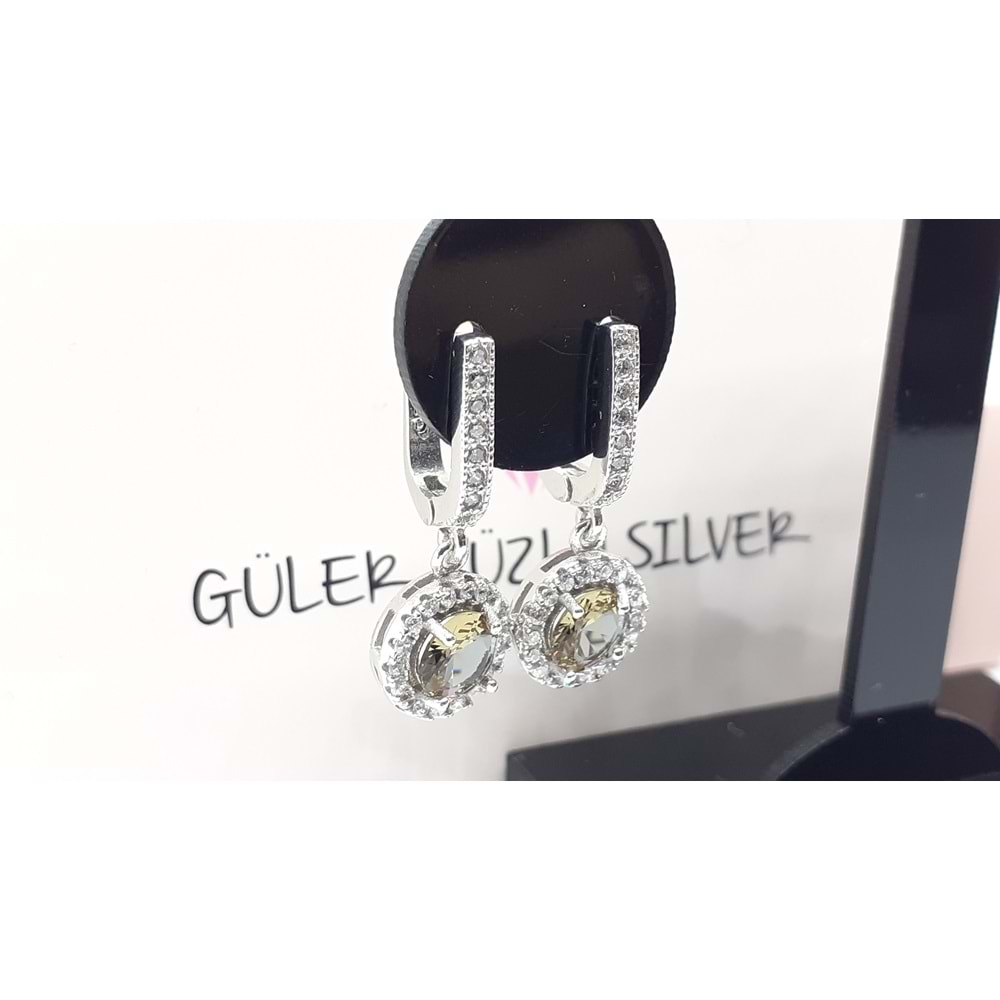 SALLANTILI YUVARLAK SULTANİT GÜMÜŞ KÜPE