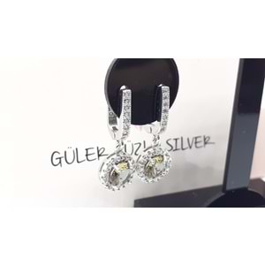 SALLANTILI YUVARLAK SULTANİT GÜMÜŞ KÜPE