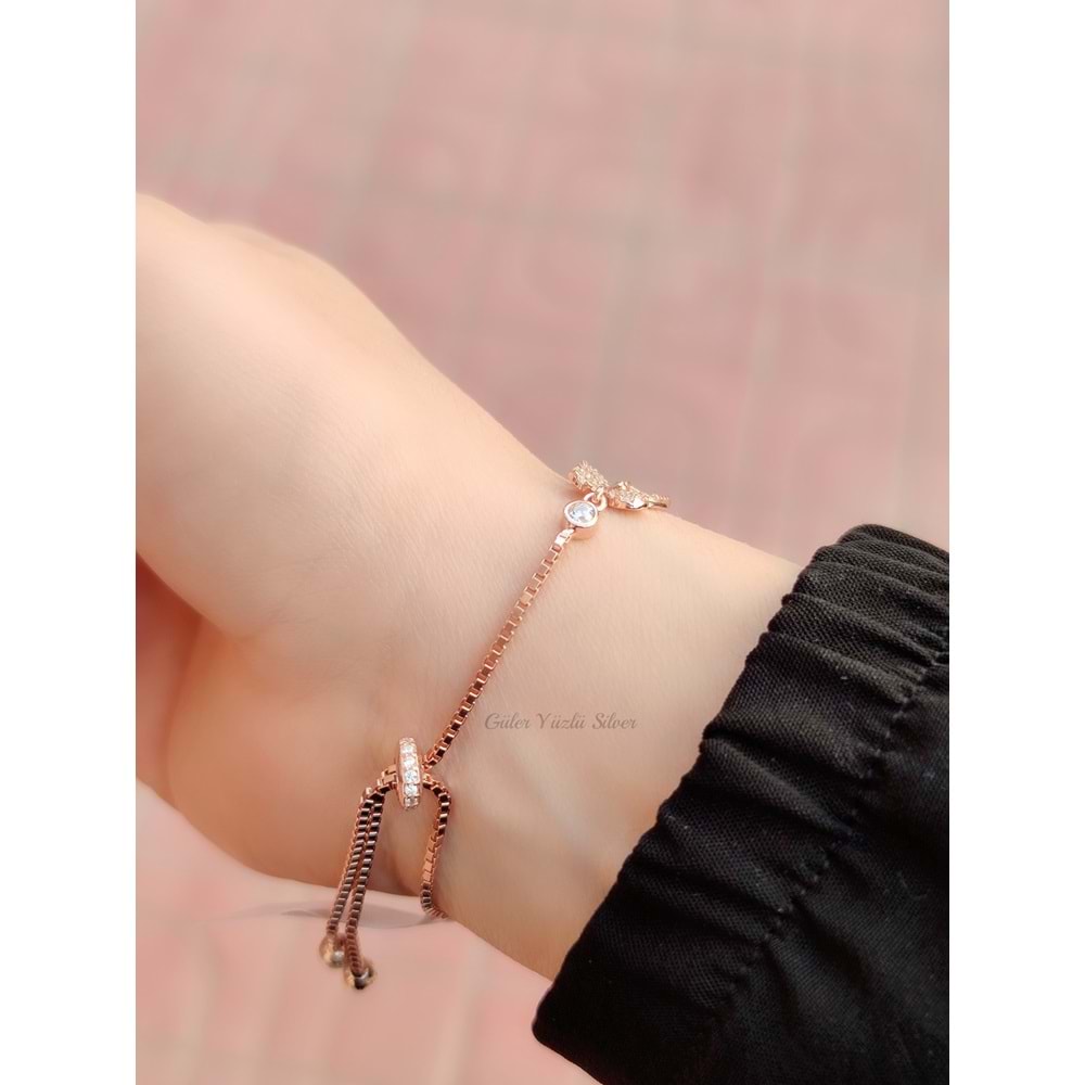 ZİRKON TAŞLI KELEBEK ASANSÖR GÜMÜŞ BİLEKLİK