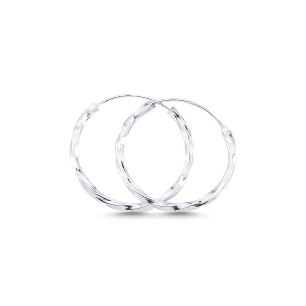 20 MM BURGU HALKA GÜMÜŞ KÜPE