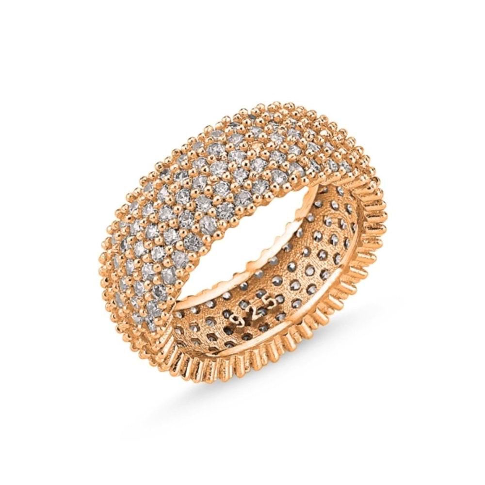 ROSE KAPLAMA 5 SIRA ZİRKON TAŞLI TAMTUR GÜMÜŞ - 11