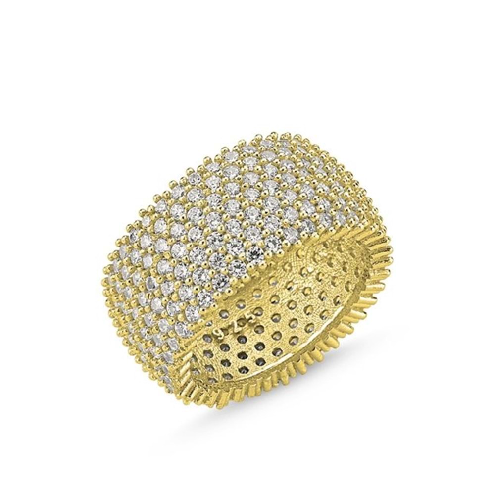 ALTIN KAPLAMA 7 SIRA GÜMÜŞ TAMTUR YÜZÜK - 16