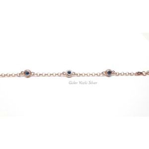 MİNİ DOÇ NAZAR CAM GÖZ GÜMÜŞ BİLEKLİK