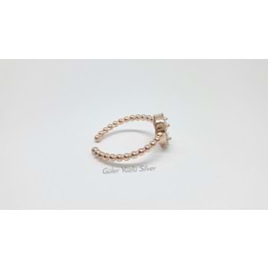 DAMLA AYARLANABİLİR GÜMÜŞ YÜZÜK - RODYUM KAPLAMA