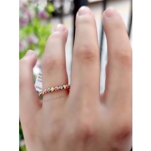 DORİCA AYARLANABİLİR RENKLİ TEK SIRA GÜMÜŞ YÜZÜK