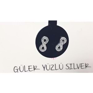 ZİRKON TAŞLI SONSUZLUK MİNİ ÇİVİ GÜMÜŞ KÜPE - ROSE ALTIN KAPLAMA