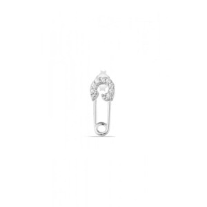 MİNİMAL ÇENGEL GÜMÜŞ KÜPE (TEK) - RODYUM BEYAZ