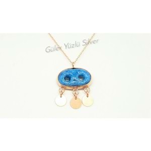 PULLU SÜRYANİ NAZARLIĞI GÜMÜŞ KOLYE