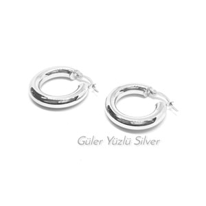 17 MM BOMBELİ HALKA GÜMÜŞ KÜPE