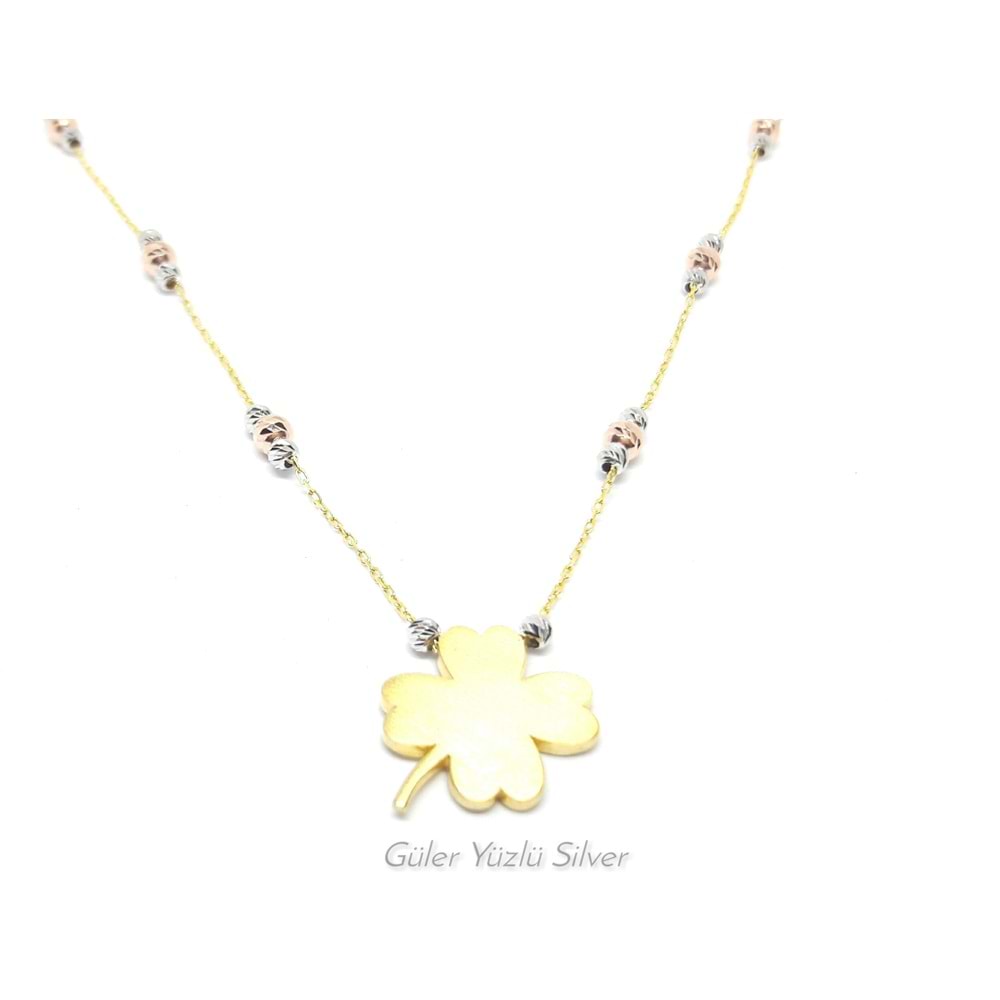 DORİCA YONCA GÜMÜŞ KOLYE - ALTIN KAPLAMA