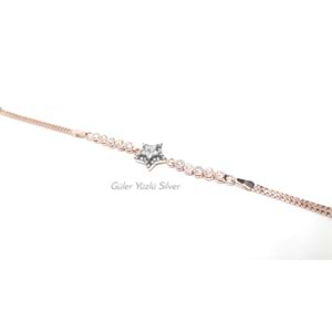 YILDIZ ELMAS MONTÜRLÜ KÜP GÜMÜŞ BİLEKLİK