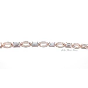 9 BAGET TAŞ GÜMÜŞ BİLEKLİK