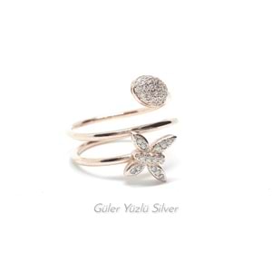 OVAL KELEBEK YAY GÜMÜŞ YÜZÜK 15 NUMARA