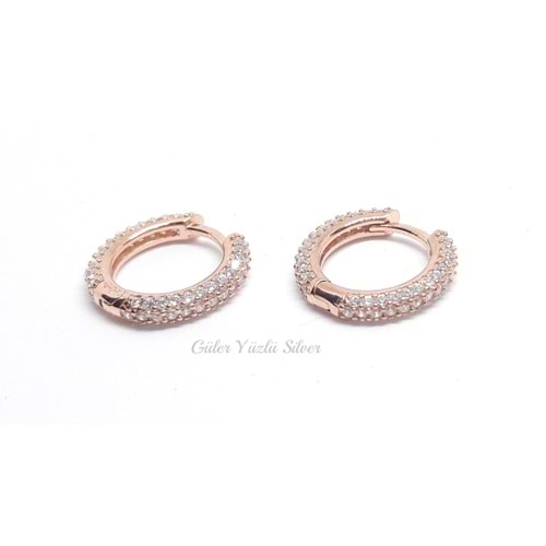 12 MM FULL ZİRKON TAŞ HALKA GÜMÜŞ KÜPE