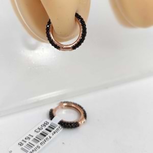 12 MM SİYAH FULL TAŞ HALKA GÜMÜŞ KÜPE