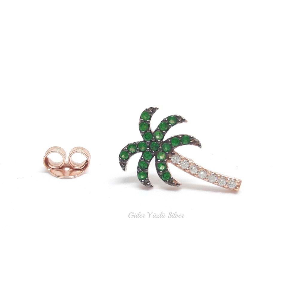 PALMİYE VİDALI GÜMÜŞ KÜPE (TEK)