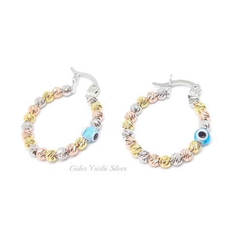 18 MM NAZAR DORİCA HALKA GÜMÜŞ KÜPE