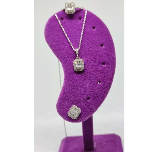 PIRLANTA MONTÜR MİNİ BAGET ÜÇLÜ GÜMÜŞ SET