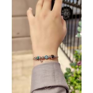 YUVARLAK MİNELİ TOP SALLANTILI GÜMÜŞ BİLEKLİK