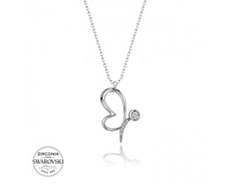 SWAROVSKI ZIRCONIA TAŞLI KELEBEK GÜMÜŞ KOLYE