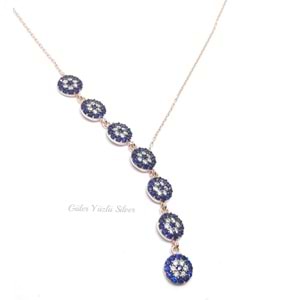 SIRALI SOSYETE GÖZÜ GÜMÜŞ KOLYE