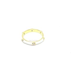 İTHAL BEYAZ MİNELİ TAŞLI GÜMÜŞ YÜZÜK - 12 numara