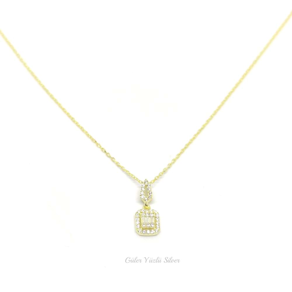 PIRLANTA MONTÜR MİNİ BAGET GÜMÜŞ KOLYE