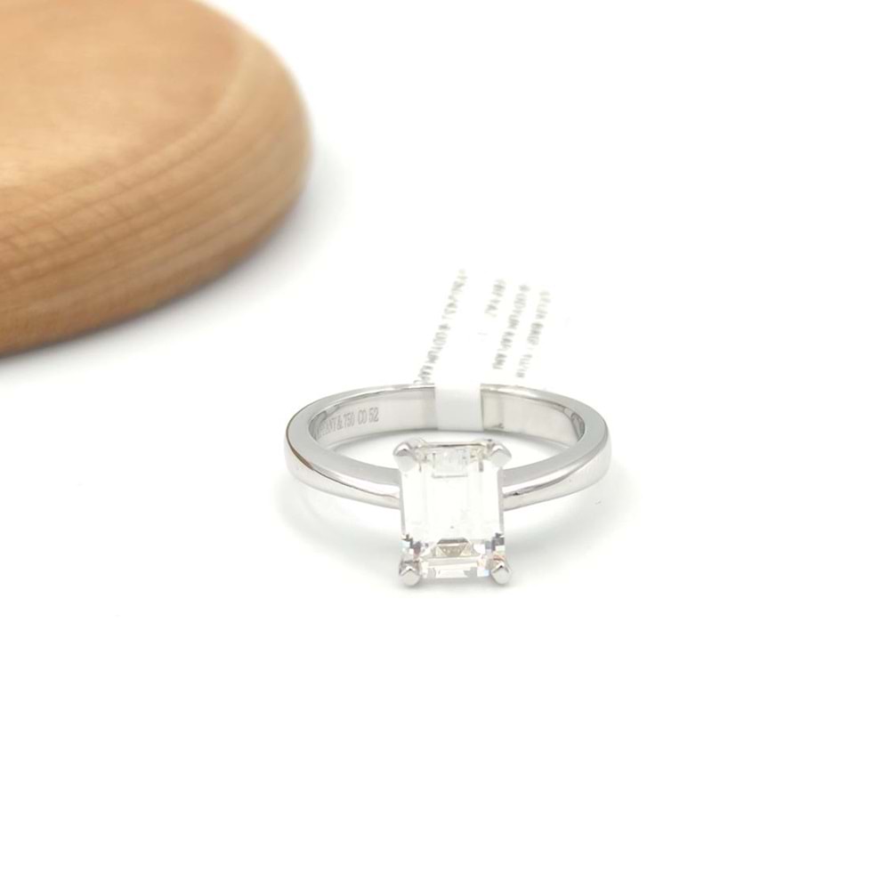 ÇELİK BAGET YÜZÜK - RODYUM KAPLAMA (BEYAZ) - 10