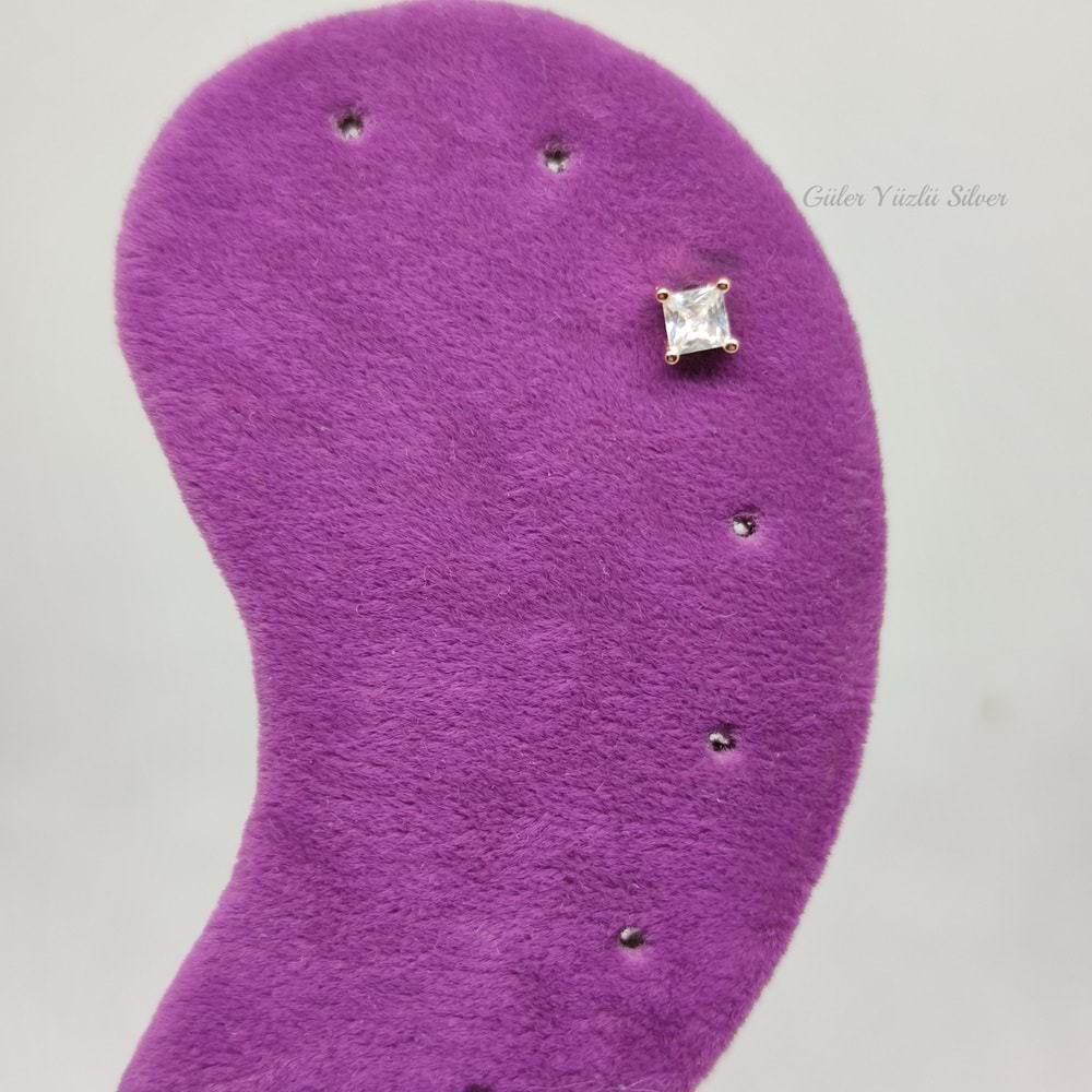 İTHAL KARE TEKTAŞ GÜMÜŞ TRAGUS PIERCING - ROSE ALTIN KAPLAMA (BAKIR)