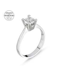 SWAROVSKI ZIRCONIA TEK TAŞ GÜMÜŞ YÜZÜK G5380