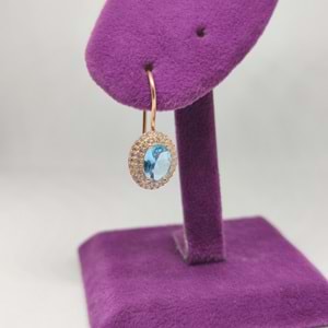 OVAL ZİRKON TAŞ GÜMÜŞ KÜPE