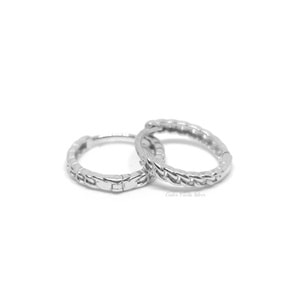 12 MM ZİNCİR DESEN HALKA GÜMÜŞ KÜPE