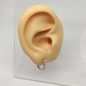 12 MM ZİNCİR DESEN HALKA GÜMÜŞ KÜPE