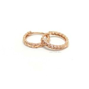 12 MM ZİNCİR DESEN HALKA GÜMÜŞ KÜPE