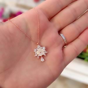 SEDEF ÇİÇEK GÜMÜŞ KOLYE