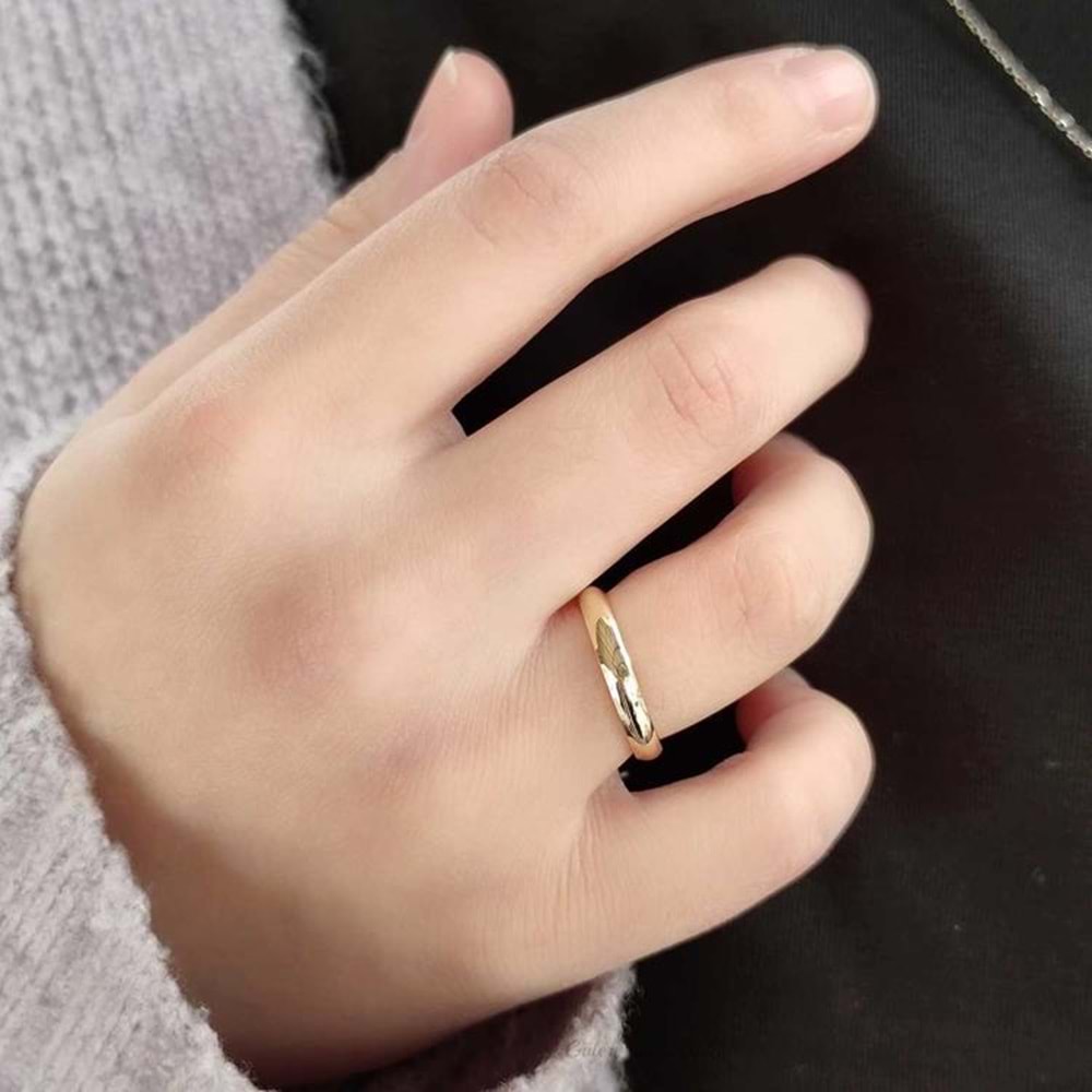 3 MM DÜZ BOMBELİ ALYANS - ALTIN SARI - 10