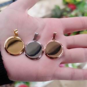 316L ÇELİK YUVARLAK PLAKA KOLYE UCU