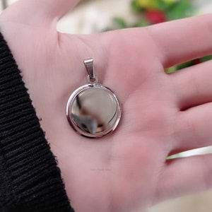 316L ÇELİK YUVARLAK PLAKA KOLYE UCU