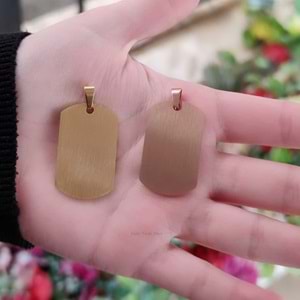 316L ÇELİK ÇİFT TARAFLI PLAKA KOLYE UCU