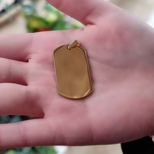 316L ÇELİK ÇİFT TARAFLI PLAKA KOLYE UCU