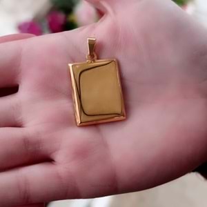 316L ÇELİK DİKDÖRTGEN KOLYE UCU