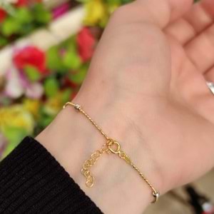 ZARİF DORİCA GÜMÜŞ BİLEKLİK - ALTIN SARI