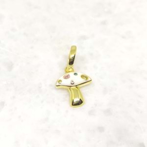 BEYAZ MİNELİ MANTAR GÜMÜŞ TEK HALKA KÜPE